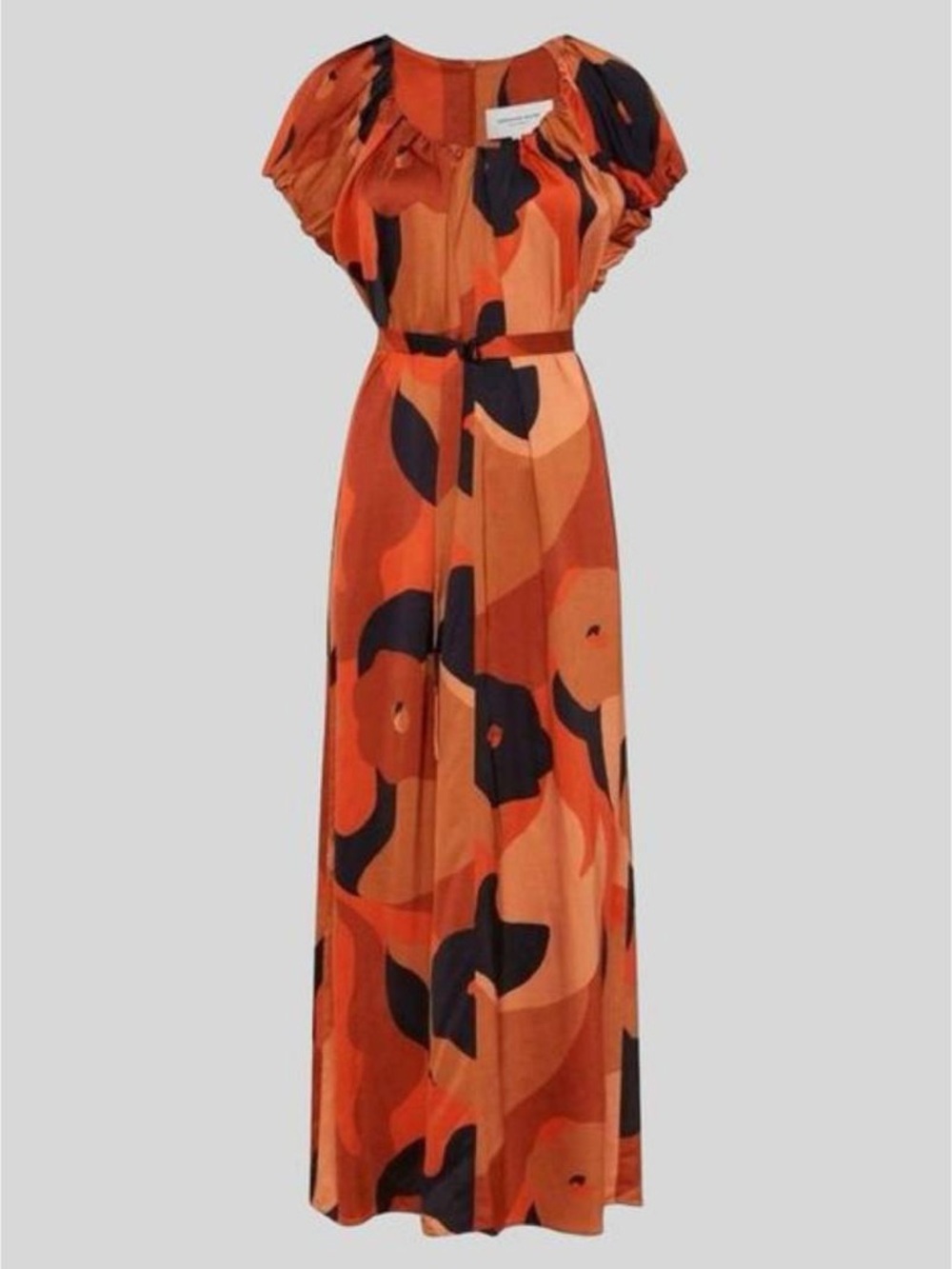 Veronika Maine New Wave Satin Print Midi Column Dress